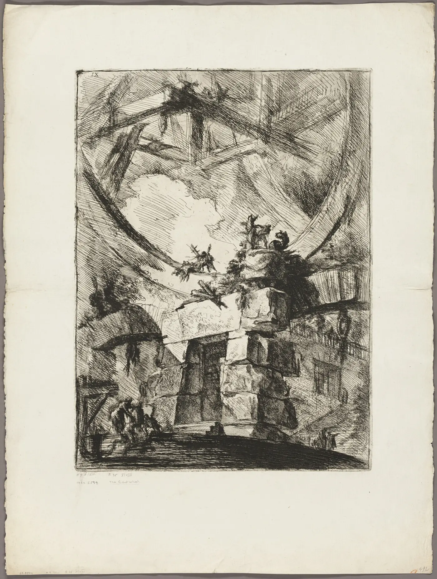 The Giant Wheel, plate 9 from Imaginary Prisons, Giovanni Battista Piranesi