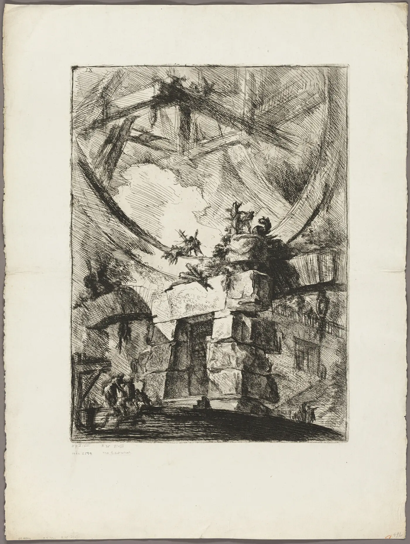 The Giant Wheel, plate 9 from Imaginary Prisons, Giovanni Battista Piranesi